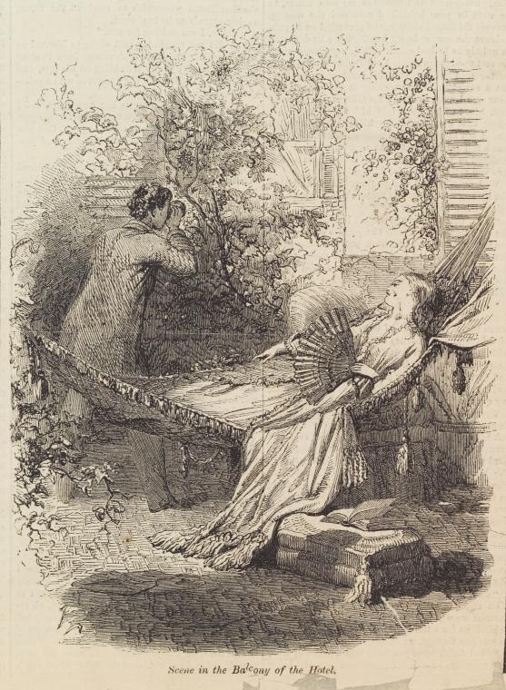 "Pauline's Passion": Scene in the balcony of the hotel