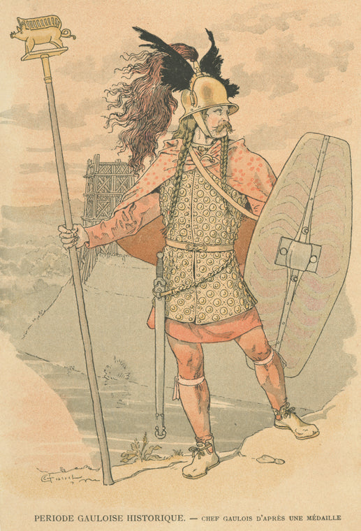 Periode Gauloise Historique : chef Gaulois d'après une médaille