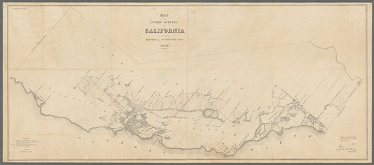 Map of public surveys in California : to accompany report of Surveyor Genl.
