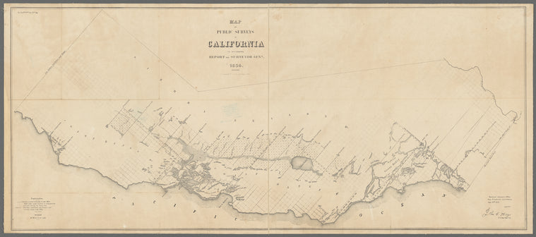 Map of public surveys in California : to accompany report of Surveyor Genl.
