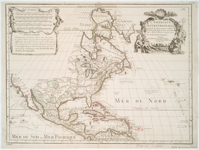 L'Amerique septentrionale : dressée sur les observations de Mrs. de l'Academie Royale des Sciences & quelques autres, & sur les memoires les plus recens
