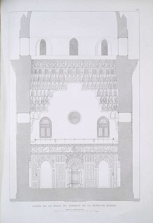 Coupe de la salle du tombeau de la Mosquée Hassan