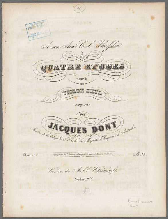 Quatre etudes pour le violon seul, oeuvre 30