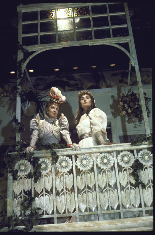 Actresses (L-R) Patricia Conolly and Kathleen Widdoes in a scene from the Circle in the Square production of the play "The Importance of Being Earnest." (New York)