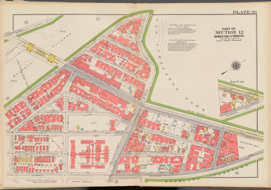 Double Page Plate No. 29, Part of Section 12, Borough of the Bronx: [Bounded by E. Mosholu Parkway North, W. Mosholu Parkway North, (Van Cortlandt Park) W. Gun Hill Road, Jerome Avenue, Bainbridge Avenue and E. 208th Street]