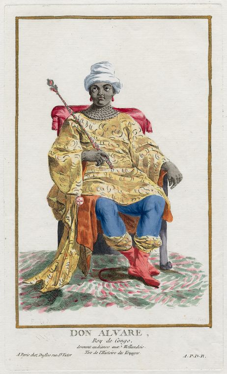 Don Alvare; Roy de Congo; donnant audiance aux Hollamdois.