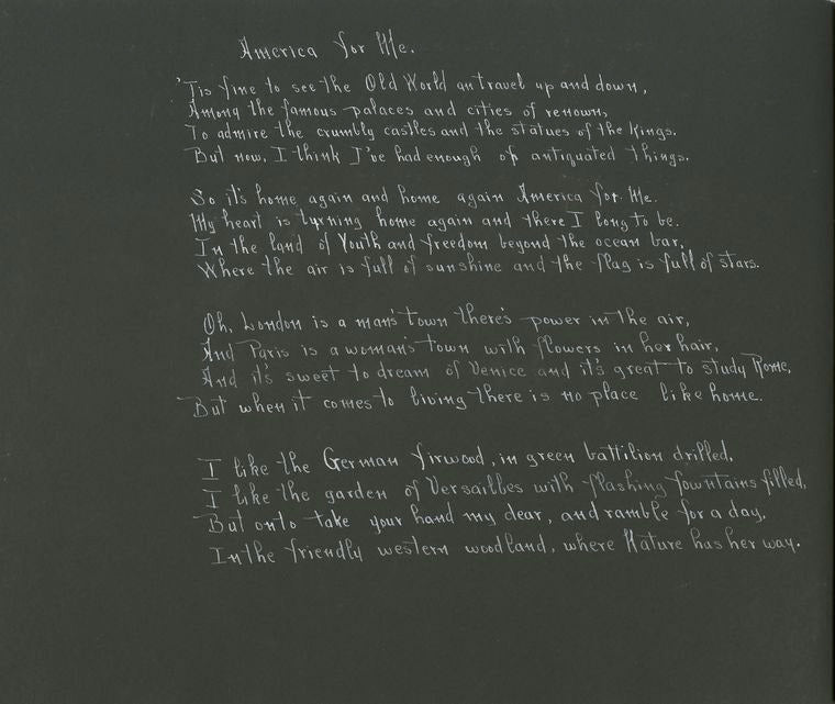 America for Me [(Poem)]