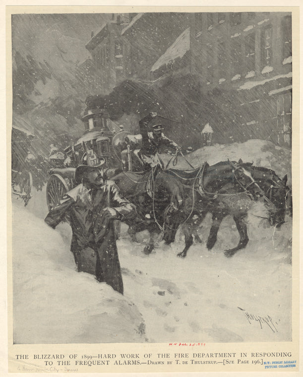 The blizzard of 1899--hard work of the fire department in responding to the frequent alarms