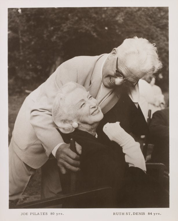 Photo of Joe Pilates, 80 yrs. and Ruth St. Denis, 84 yrs
