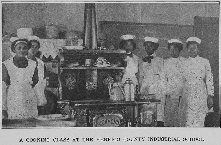 A cooking class at the Henrico County Industrial School.