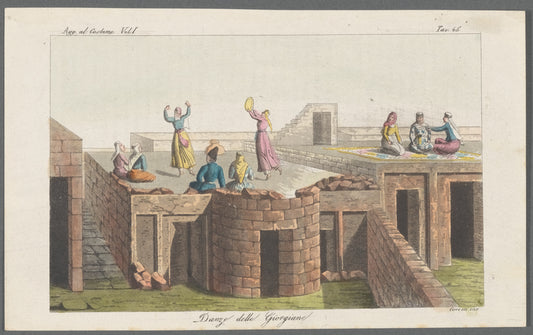 Images of ethnic dancing from illustrated books and series