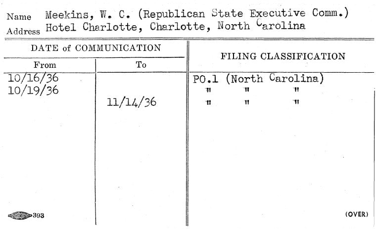 Meekins, W.C. (Republican State Executive Comm.)