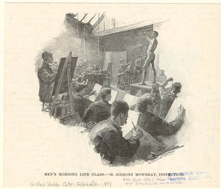 Men's morning life class, H. Siddons Mowbray, instructor