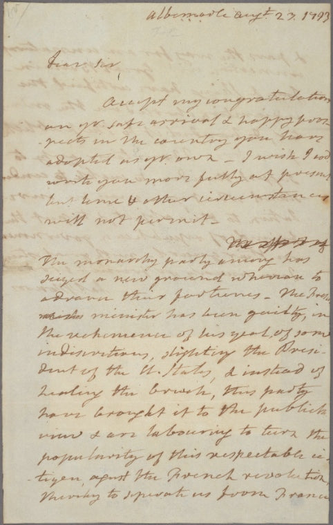Letter to John Brackenridge, Kentucky