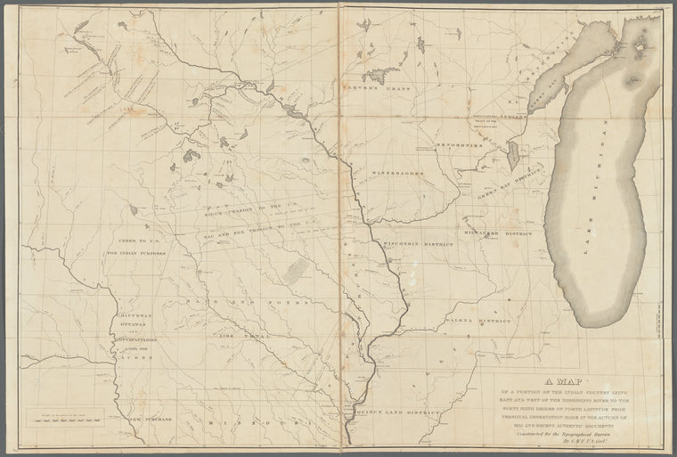 A map of a portion of the Indian country lying east and west of the Mississippi River to the forty sixth degree of north latitude from personal observation made in the autumn of 1835 and recent authentic documents