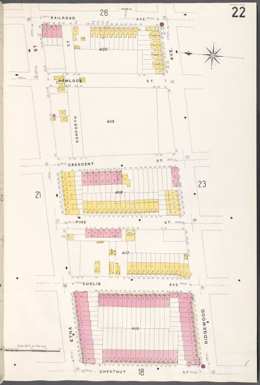 Brooklyn V. 8, Plate No. 22 [Map bounded by Railroad Ave., Ridgewood Ave., Chestnut St., Etna St.]