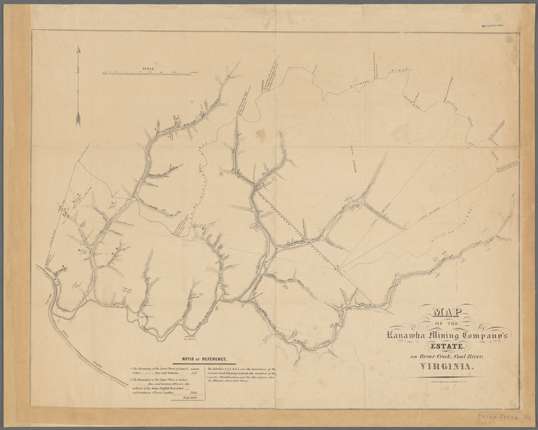 Map of the Kanawha Mining Company's estate on Briar Creek, Coal River, Virginia