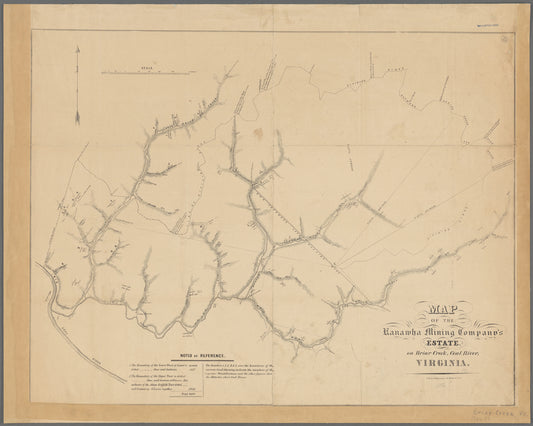 Map of the Kanawha Mining Company's estate on Briar Creek, Coal River, Virginia