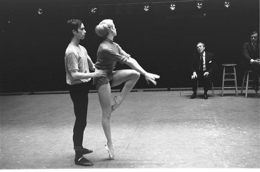 New York City Ballet rehearsal of "Illuminations" with Frederick Ashton, John Prinz and Sara Leland, choreography by Frederick Ashton (New York)