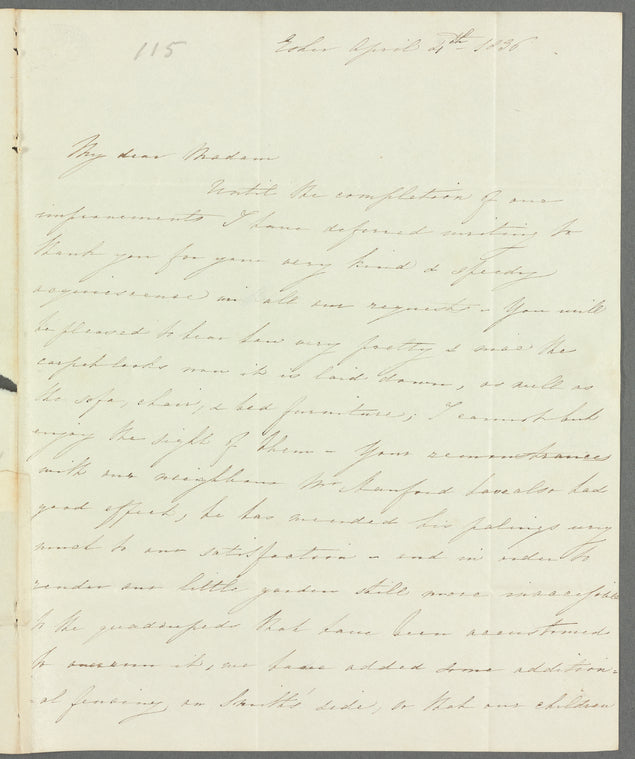 Mary Anne Meijer to Jane Porter, autograph letter signed