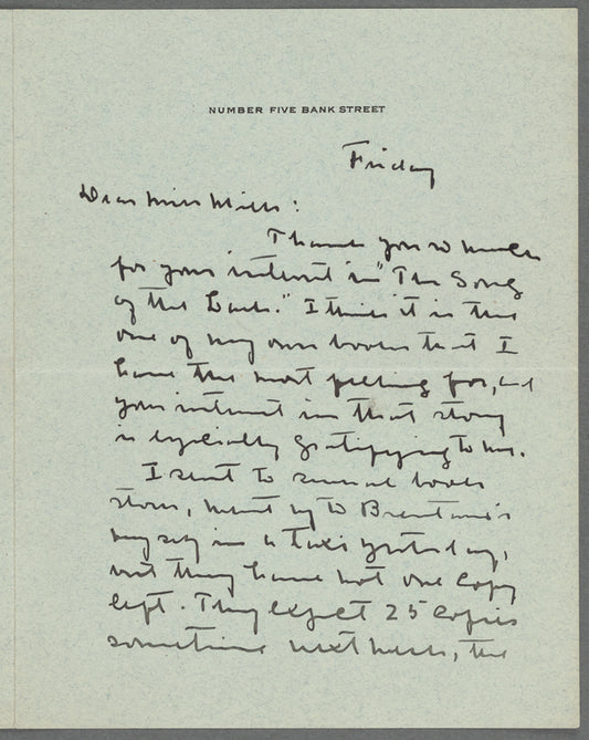 Letter from Willa Cather