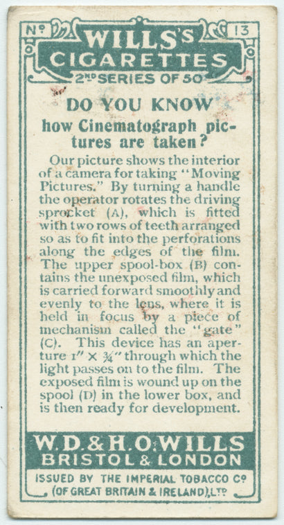 Do you know how cinematograph pictures are taken?