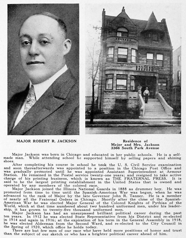 Major Robert R. Jackson; Residence of Major and Mrs. Jackson; 3366 South Park Avenue.