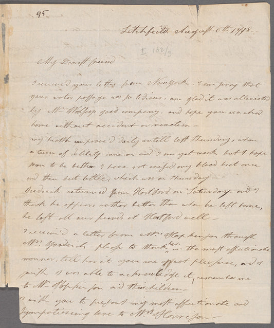 Eliza Wolcott to Oliver Wolcott, Litchfield