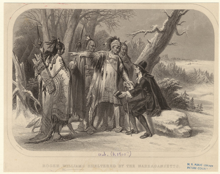 Roger Williams sheltered by the Narragansetts