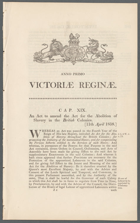 An Act to amend the Act for the abolition of slavery in the British colonies