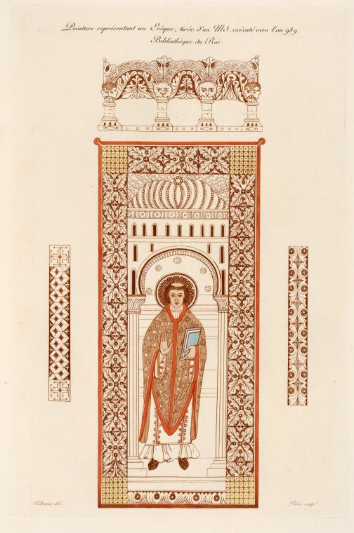 Peinture représentant un evêque, tirée d'un MS. exécuté vers l'an 989.