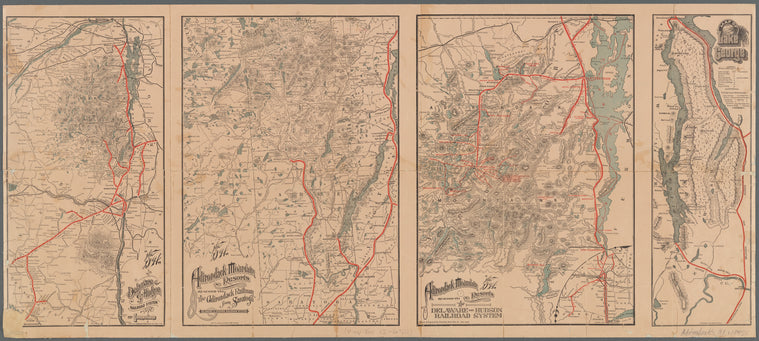Maps showing the Delaware and Hudson Railroad system and connections