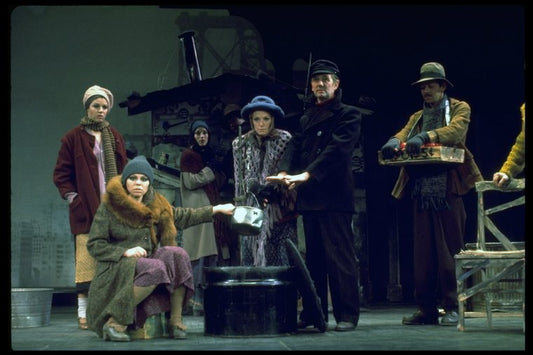 Hooverville-ites in a scene from the Broadway production of the musical "Annie."