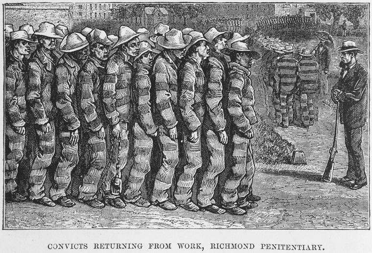 Convicts returning from work, Richmond penitentiary.