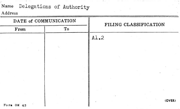 Delegation of Authority