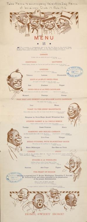 Fake menu to accompany Valentine Day menu of Gridiron Club