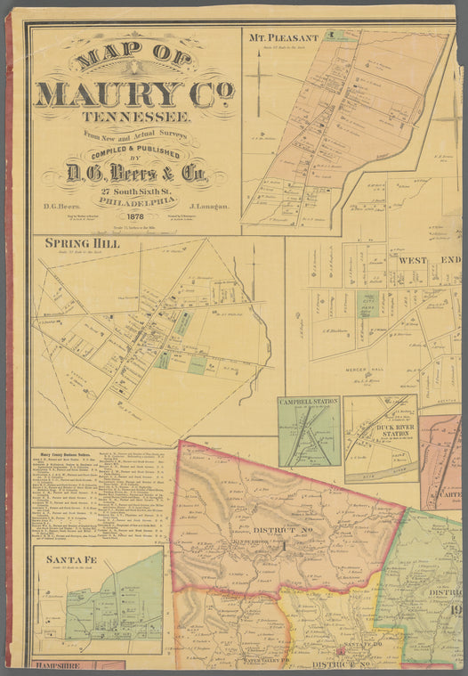 Map of Maury Co., Tennessee : from new and actual surveys