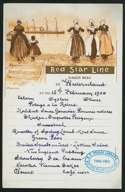 DINNER [held by] RED STAR LINE [at] S.S.WESTERNLAND (SS;)