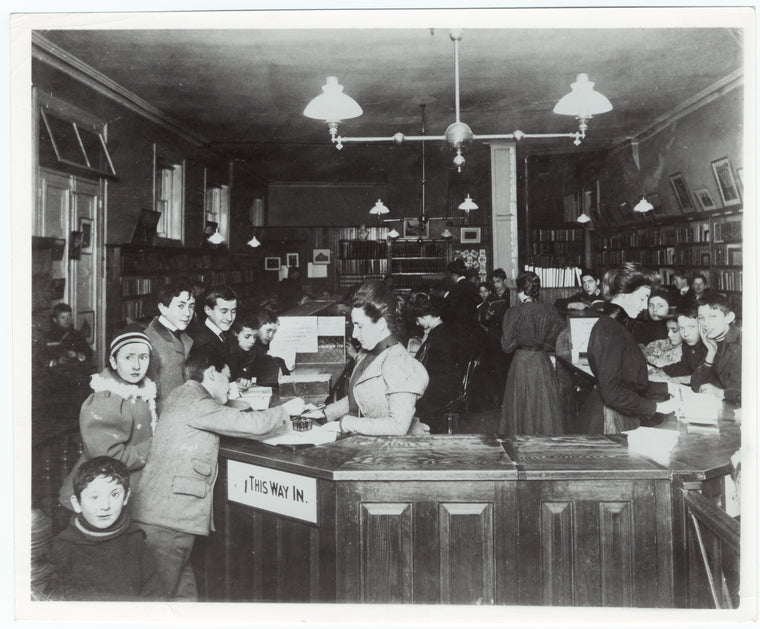 Interior of the Aguilar Library, Lower East side, ca. 1898