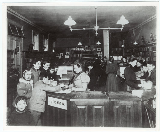 Interior of the Aguilar Library, Lower East side, ca. 1898
