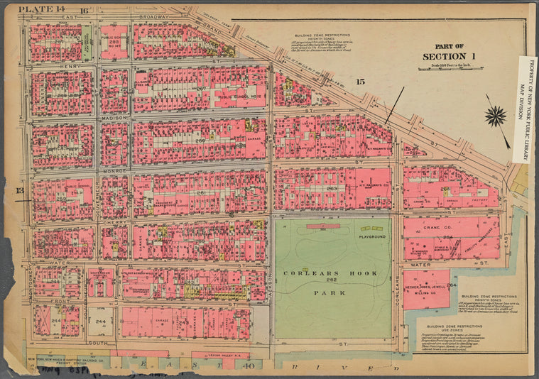 Bounded by East Broadway, Grand Street, East Street, Water Street, Corlears Street, South Street and Montgomery Street