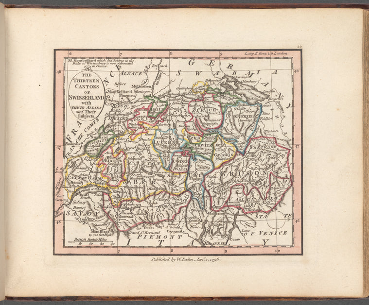 The thirteen cantons of Swisserland with their allies and their subjects