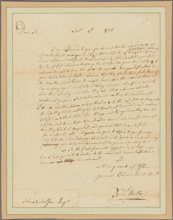 Letter to John Nicholson