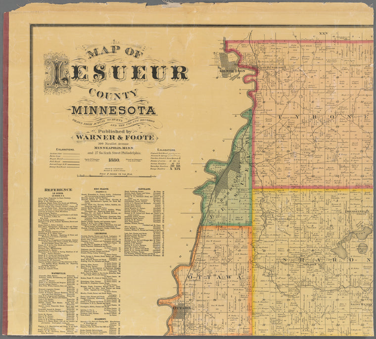 Map of LeSueur County, Minnesota : drawn from actual surveys and the county records
