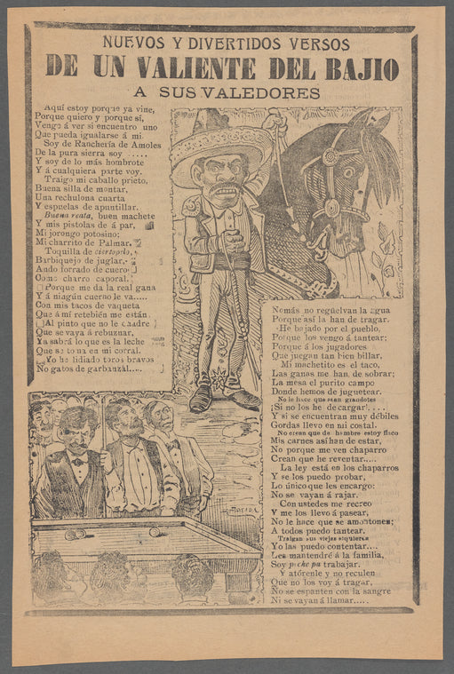 Nuevos y Divertidos Versos de un Valiente del Bajio a Sus Valedores