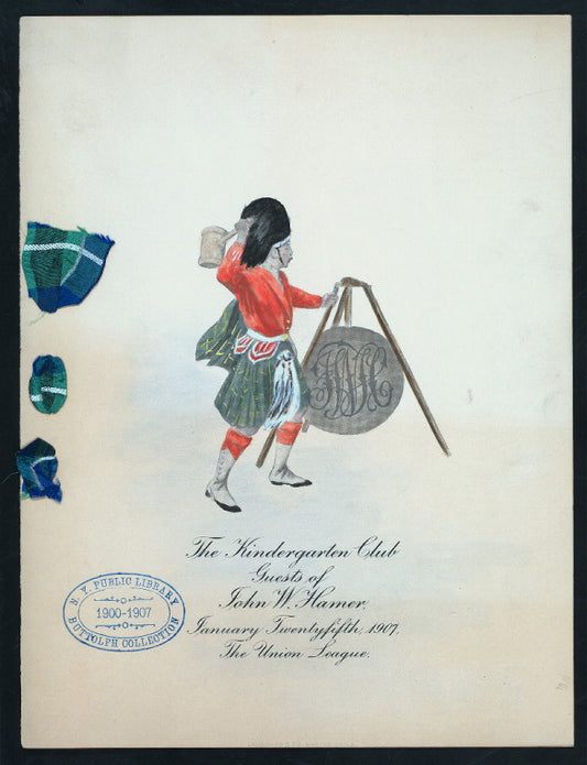DINNER TO THE KINDERGARTEN CLUB [held by] JOHN W. HAMER [at] THE UNION LEAGUE (OTHER (PRIVATE CLUB);)