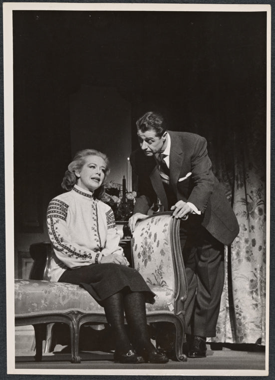 Hildegarde Neff and Don Ameche in the stage production Silk Stockings