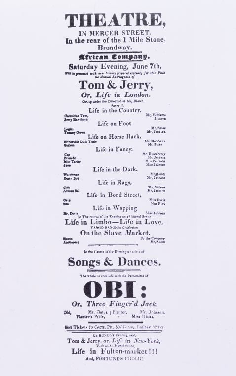 The African Grove Theatre in Greenwich Village, ca. 1821