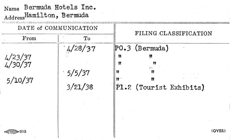 Bermuda Hotels Inc.,