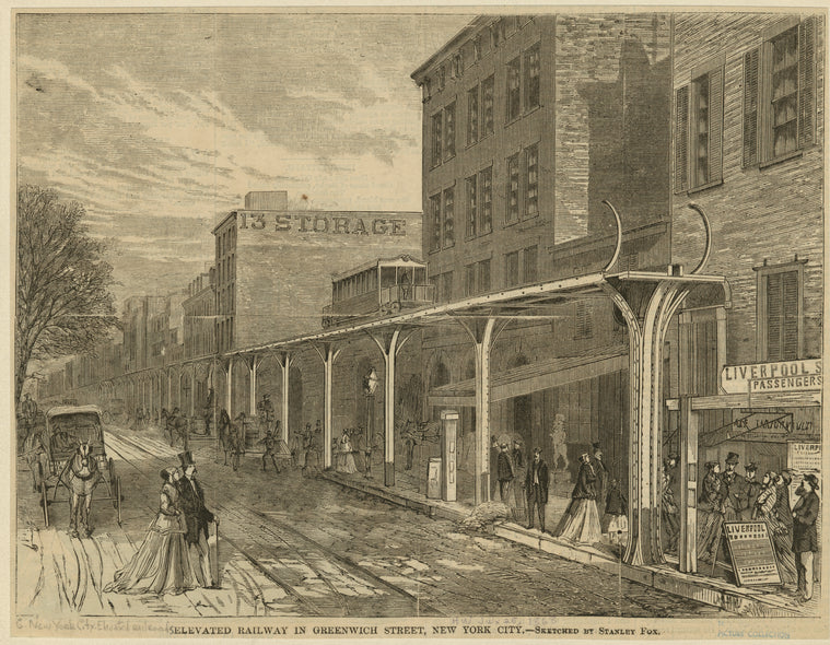 Elevated railway in Greenwich, New York City